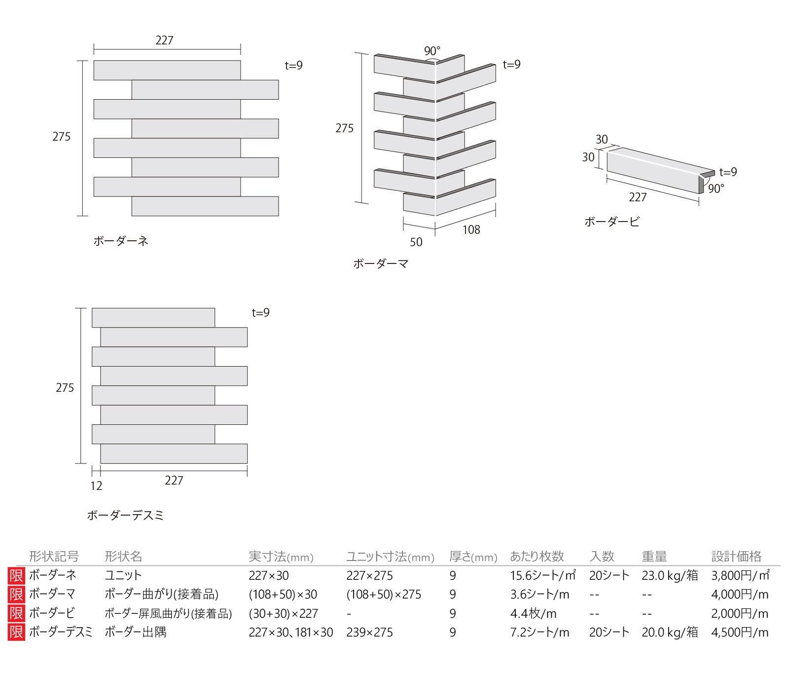 ニールボーダー［BLY］形状図画像1