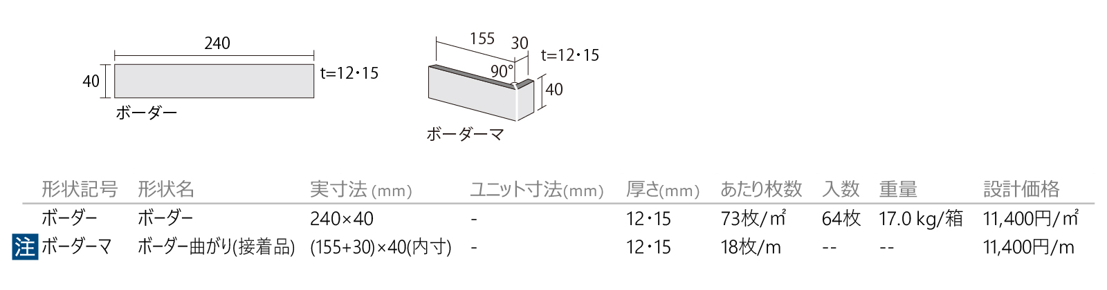 ヒルズボーダー［CHB］形状図画像1