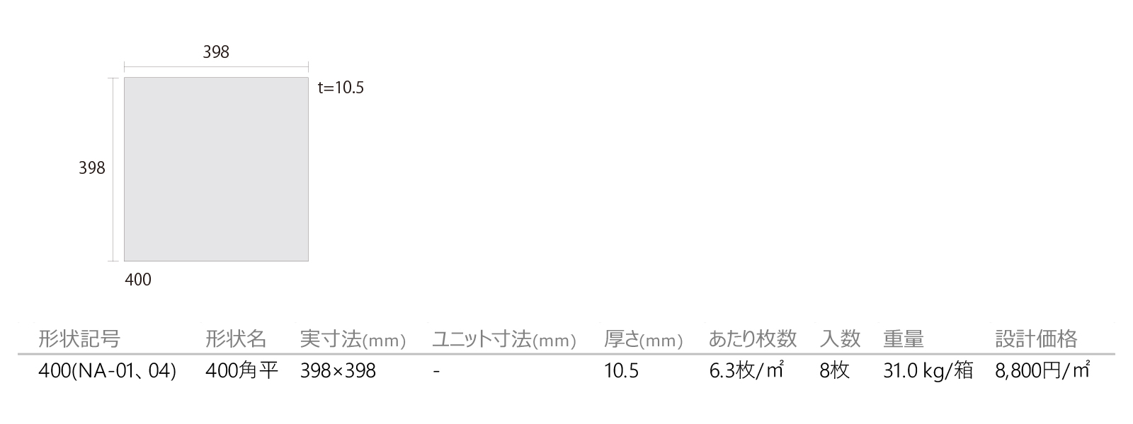 ナチュラルポリッシュ［NA］形状図画像1