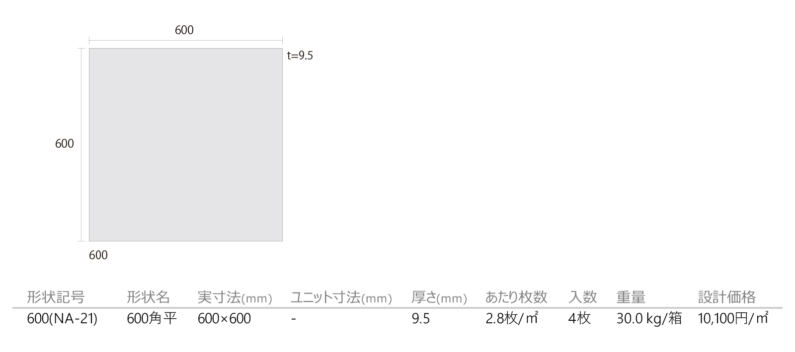 ナチュラルポリッシュ［NA］形状図画像1