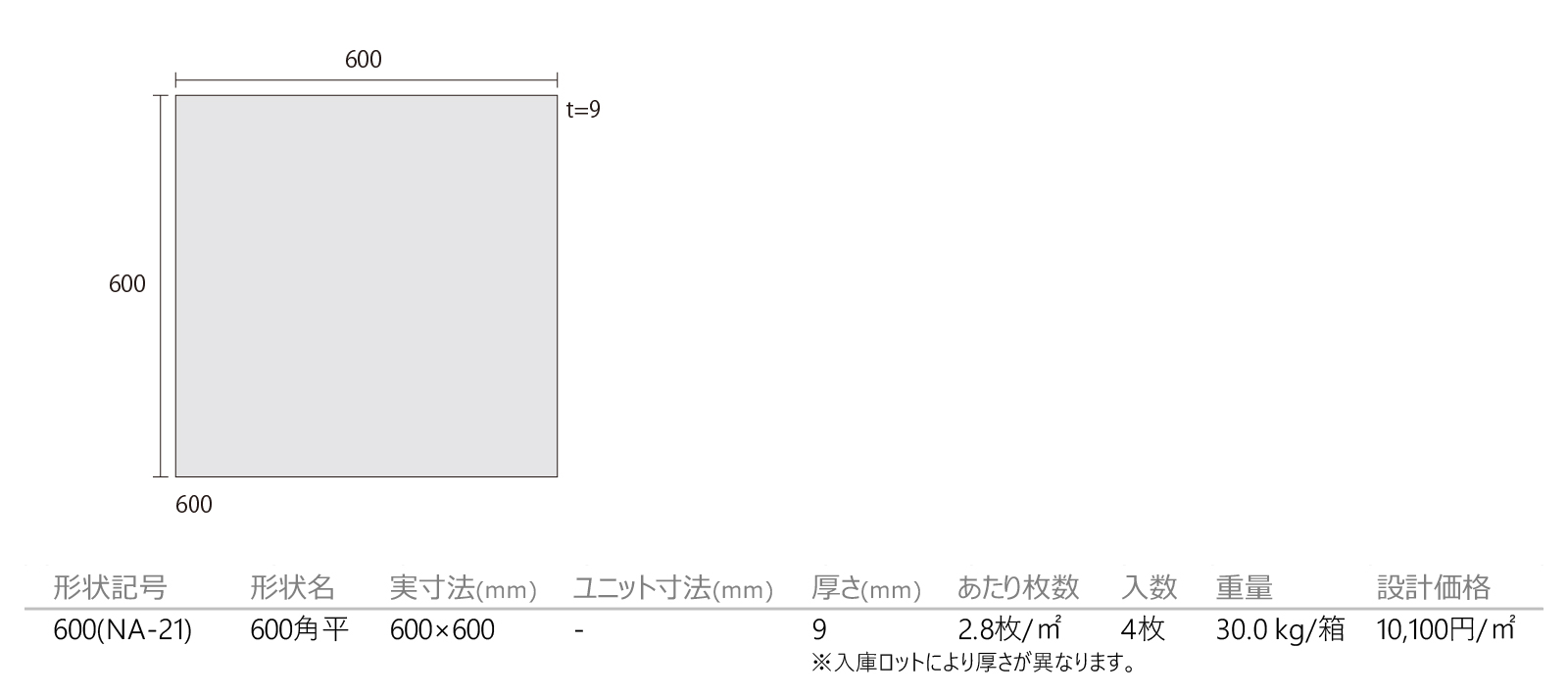 ナチュラルポリッシュ［NA］形状図画像1