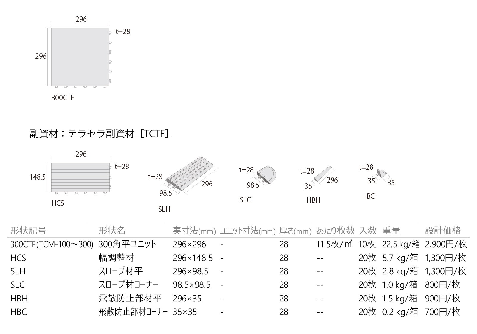 テラセラ木彩Ⅱ(もくさい)［カーペットタイルシステム材］［TCM］形状図画像1
