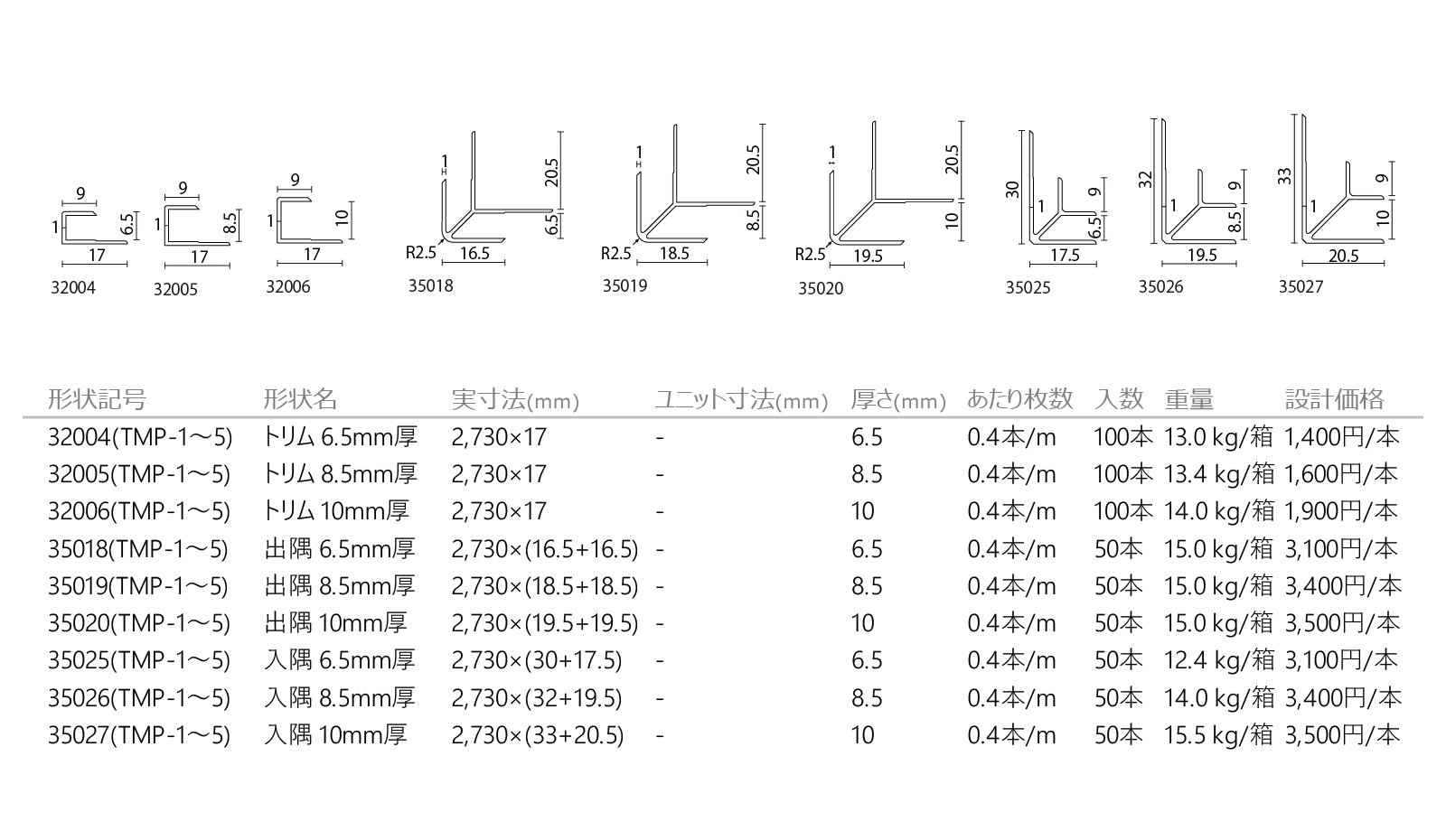 ダントリムＰＶＣ［TMP］形状図画像1